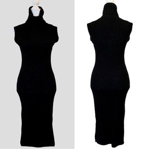Tricot Joli | NWOT Sleeveless Turtleneck Midi Dress Black S